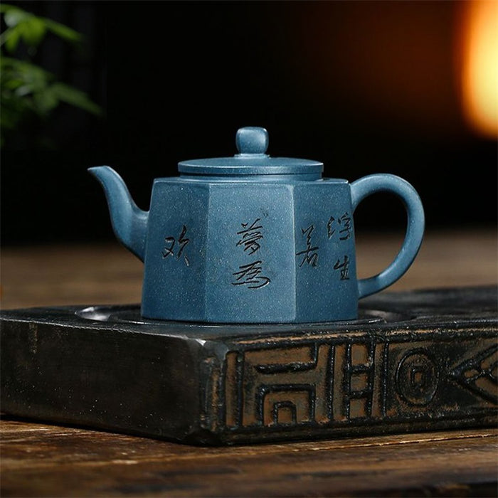 Handmade Chinese Blue Yixing Clay Teapot-2