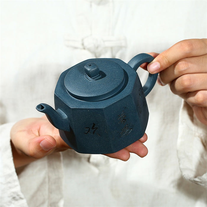 Handmade Chinese Blue Yixing Clay Teapot-4