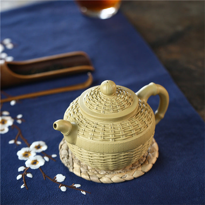 Bamboo Weaving Yixing Teapot-3