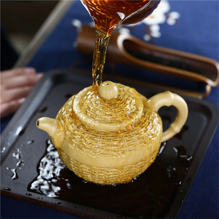 Bamboo Weaving Yixing Teapot-4