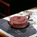 Landscape Lettering Yixing Purple Clay Teapot-4