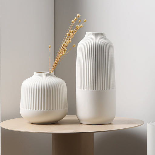 Vertical Striped Ceramic Table Vase-2