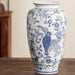 Hand Painted Parrot and Blue Flower Ceramic Vase-4