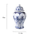 Jingdezhen Blue and White Porcelain Chinoiserie Temple Jar-4