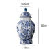 Chinoiserie Blue Birds and Flowers Storage Jar-8