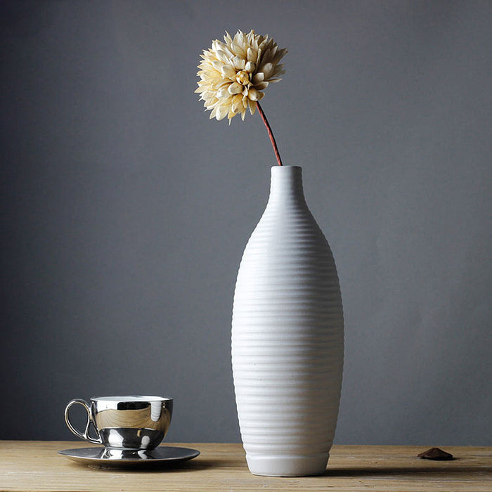 Horizontal Striped Ceramic Vase-5