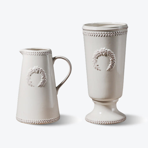 Embossed Ears of Wheat Ceramic Vase-1