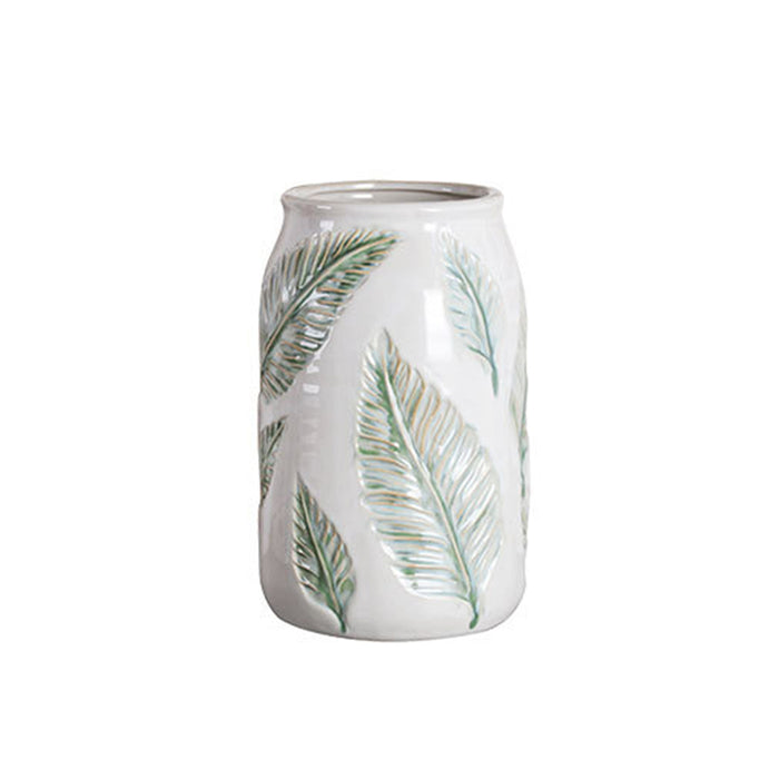 Green Leaf Ceramic Vase-4