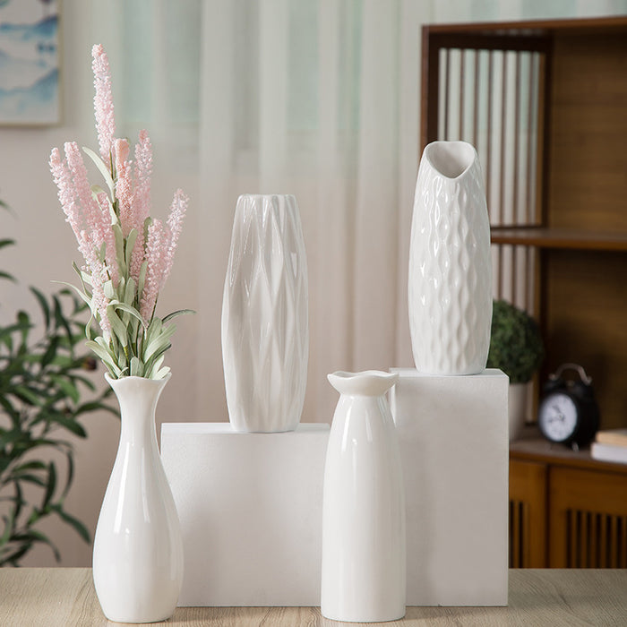 Modern Simple White Ceramic Vase-3