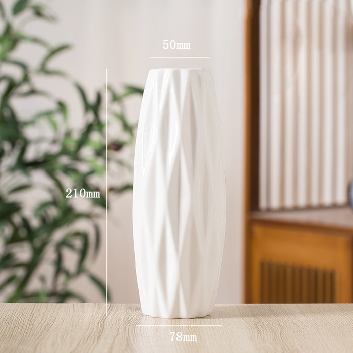 Modern Simple White Ceramic Vase-6