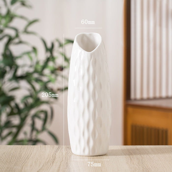 Modern Simple White Ceramic Vase-9