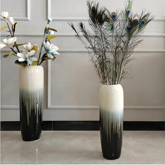 Gray and Black Gradient Floor Vase-3