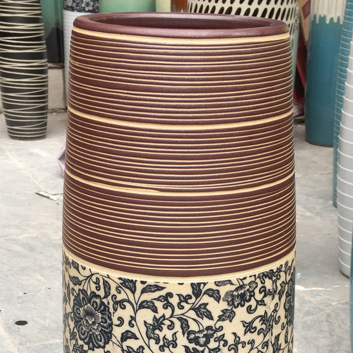 Jingdezhen Applique Ceramic Floor Vase-5