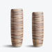Brown Horizontal Striped Ceramic Floor Vase-1