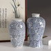 Hand-Painted Blue Flower Ceramic Vase-3