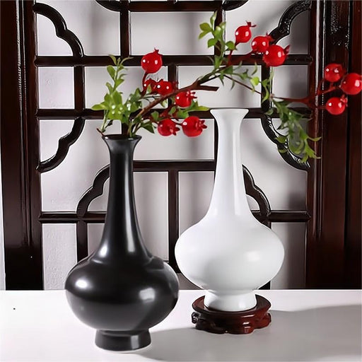 Long Neck Solid Color Ceramic Vase-2