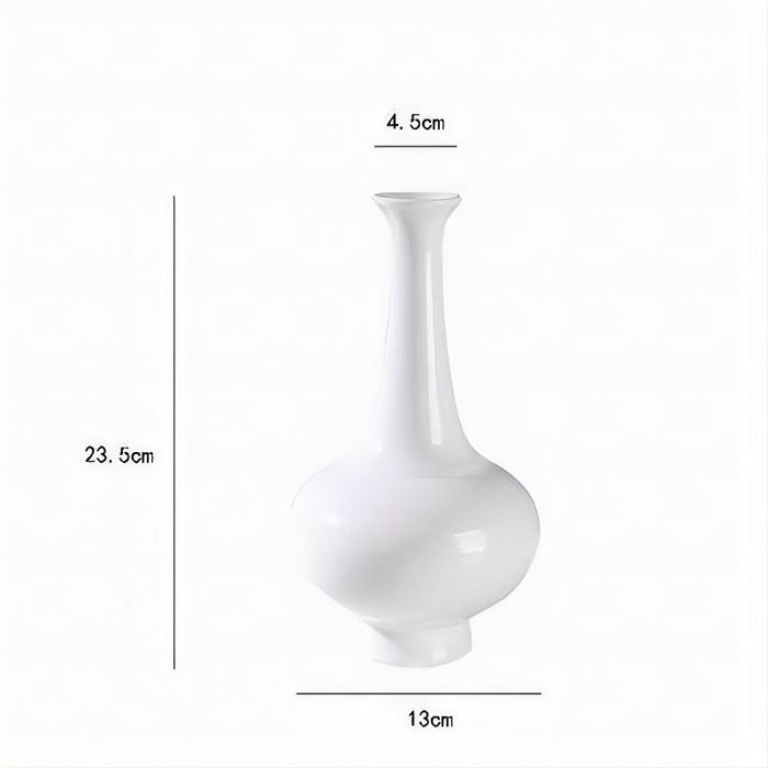 Long Neck Solid Color Ceramic Vase-3