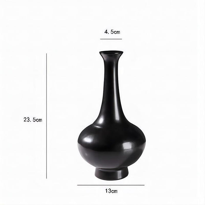 Long Neck Solid Color Ceramic Vase-5