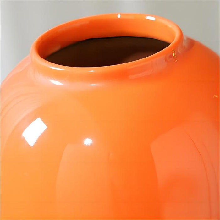 Orange Ginger Jar with Gold Lid-3