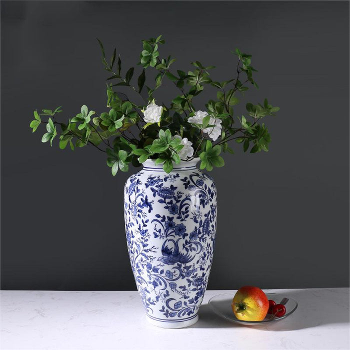 Blue Flower Chinoiserie Porcelain Vase-6