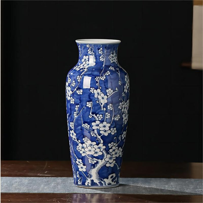 Hand-Painted Plum Blossom Chinoiserie Porcelain Vase-7