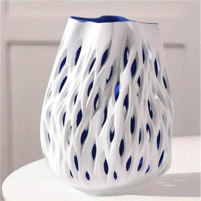 European Style White Hollow Decorative Vase-4