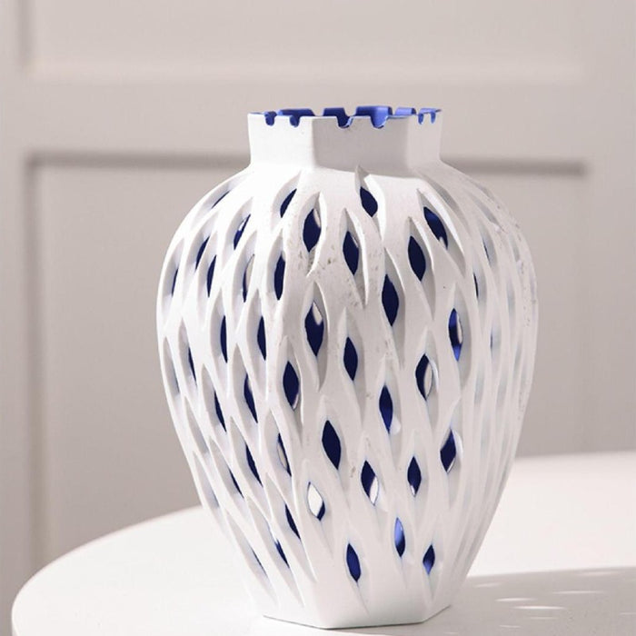 European Style White Hollow Decorative Vase-6