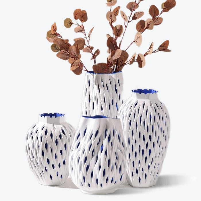 European Style White Hollow Decorative Vase-1