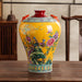 Amphora Flower and Bird Chinoiserie Porcelain Vase-8