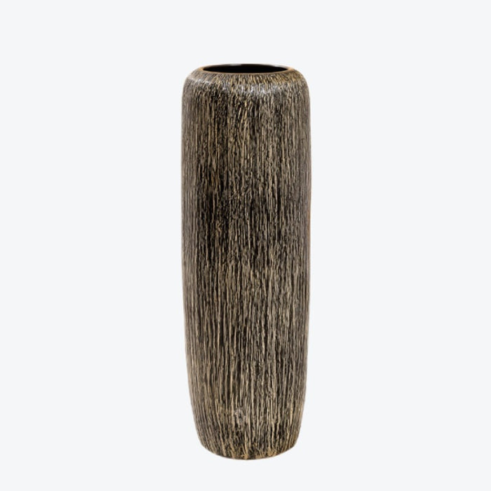 Vintage Vertical Striped Floor Vase-6