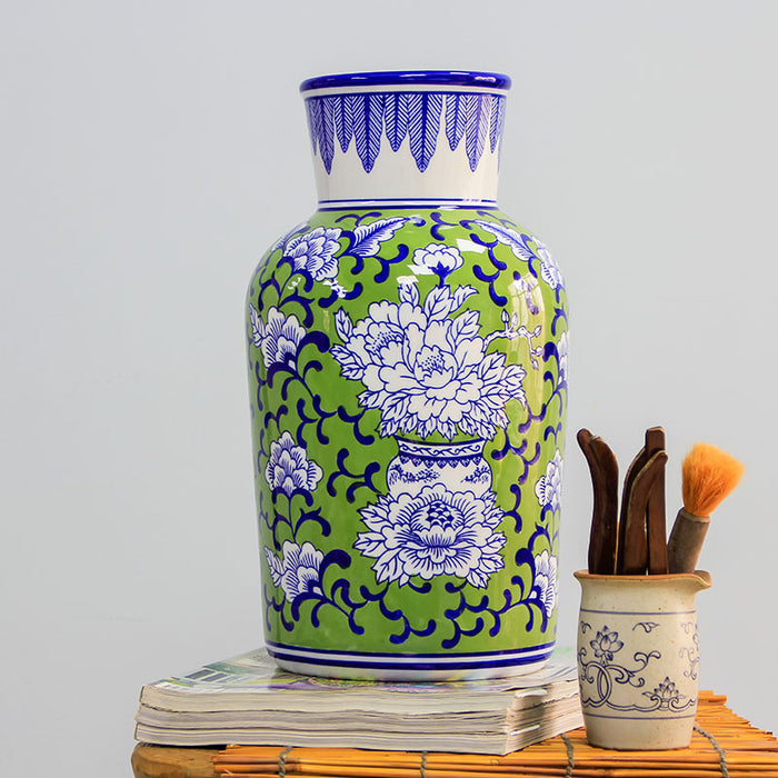Chinese Tangled Peony Porcelain Vase-2