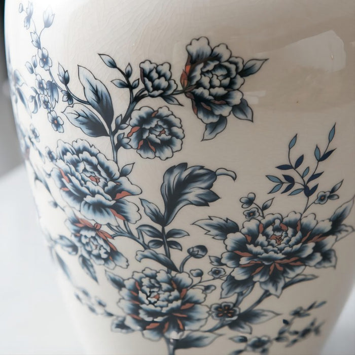Applique and Ice Crack Design Ceramic Vase-3