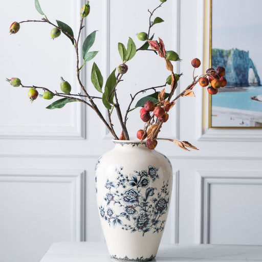 Applique and Ice Crack Design Ceramic Vase-2