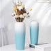 Large White and Blue Gradient Matte Ceramic Vase-5