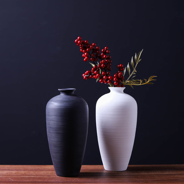 Simple Horizontal Stripes Ceramic Vase-4