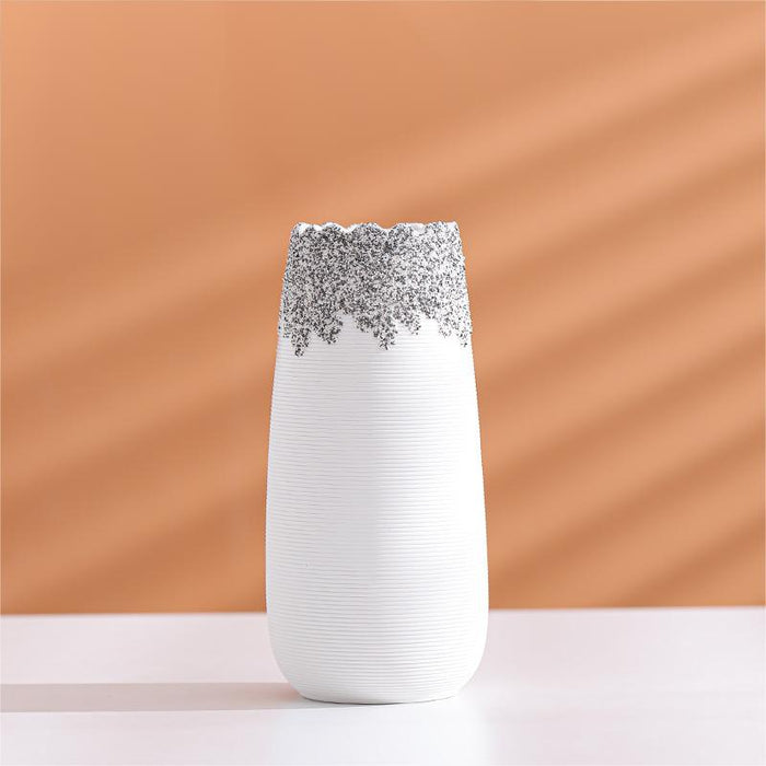 Japanese Style Horizontal Striped Gradient Ceramic Vase-2