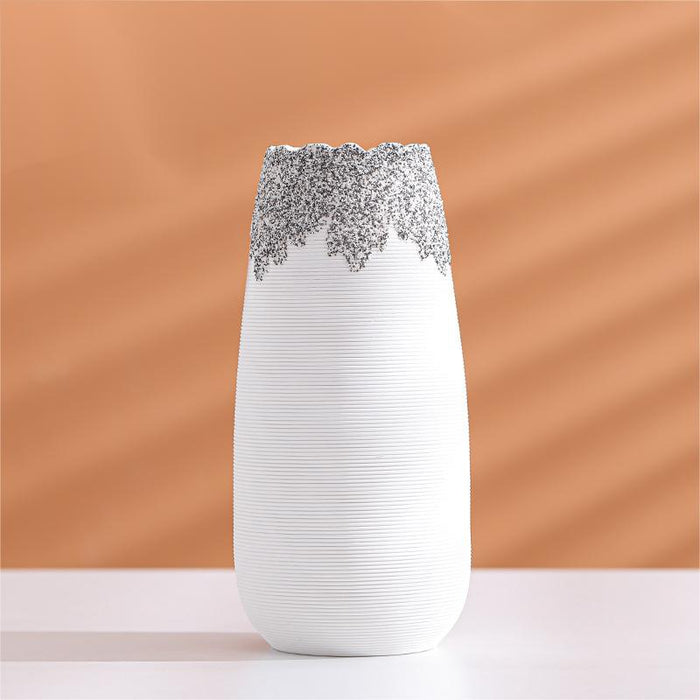 Japanese Style Horizontal Striped Gradient Ceramic Vase-5