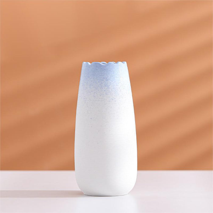 Japanese Style Horizontal Striped Gradient Ceramic Vase-6
