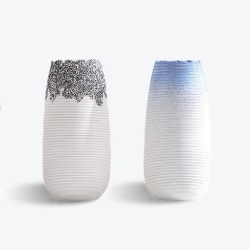 Japanese Style Horizontal Striped Gradient Ceramic Vase-1