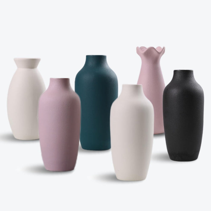 Nordic Style Simple Solid Color Ceramic Vase-1
