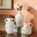 Nordic Frosted Matte Dot Ceramic Vase with Handle-11
