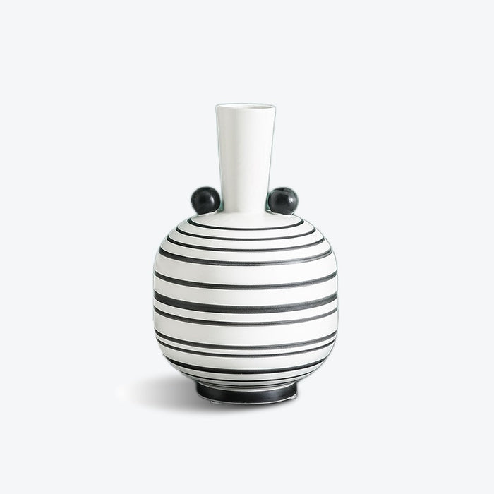 Nordic Horizontal Striped Abstract Art Ceramic Vase-2
