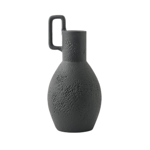 Matte Simple Solid Color Ceramic Vase with Handle-2