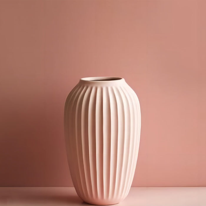 Nordic Simple Vertical Striped Ceramic Vase-7