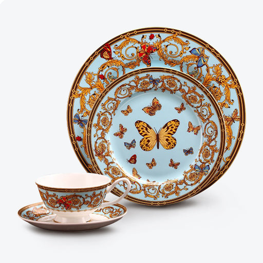 Butterfly Bone China Dinnerset with Coffee Cup,Dinner Plate-1