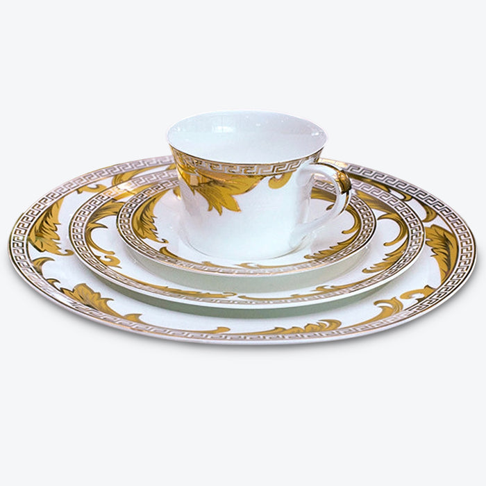 Gold Modern Bone China Dinnerset with Coffee Cup,Dinner Plate-1