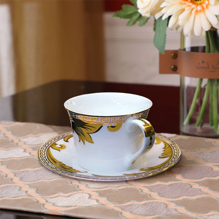 Gold Modern Bone China Dinnerset with Coffee Cup,Dinner Plate-5