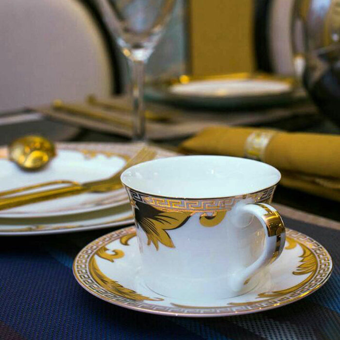 Gold Modern Bone China Dinnerset with Coffee Cup,Dinner Plate-6
