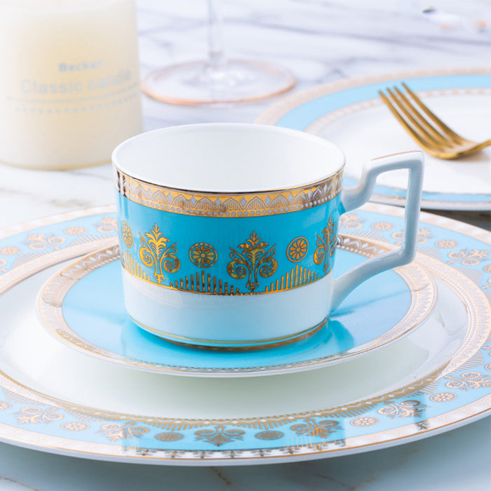 Gold Leaf Bone China Dinnerset with Coffee Cup,Dinner Plate-4