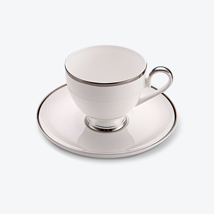 Silver Rim Bone China Dinnerset with Coffee Cup,Dinner Plate-3